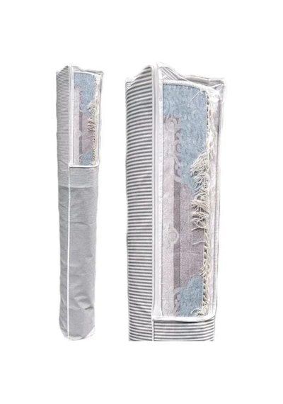 2 Adet Pencereli Halı Hurcu /halı Saklama 6m2 Standart 38 210 Cm Gri-beyaz