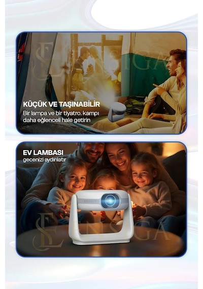 Bluetoothlu Android 4k Görüntülü Hoparlörlü Taşınabilir Sinema Projektörü