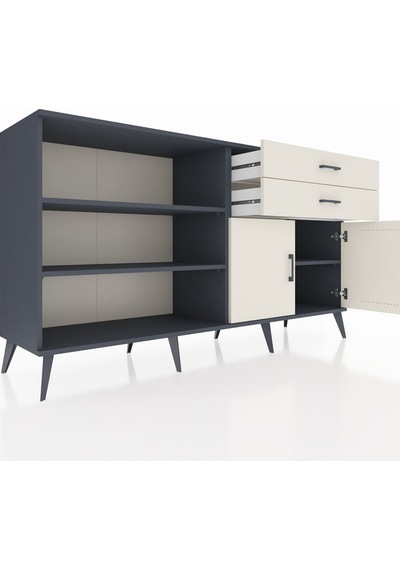 Hyperion Konsol 3 Raflı 2 Çekmeceli 2 Kapaklı 176x44x99 Antrasit- Antrasit-aytaşı Hyperion Konsol 3 Raflı 2 Çekmeceli 2 Kapaklı 176x44x99 Antrasit- Antrasit-aytaşı