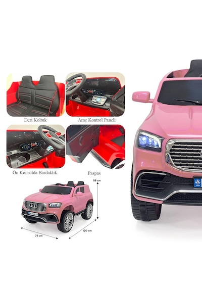 Akülü Kumandalı Araba Admıre Pembe 4x2 Deri Koltuk Ve Bluetooth