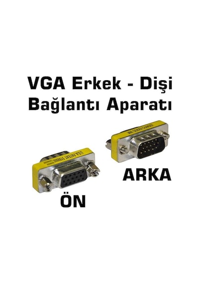 Hd15 Vga-vga Erkek-dişi M2f 15 Pin Çevirici Ara Adaptör