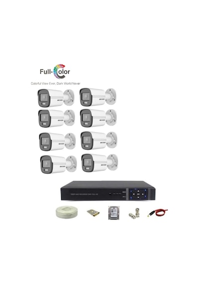 Hikvision 8 Kameralı Colorvu Kamera Sistemi