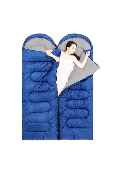 Evolite Camper Birleştirilebilir 2 Kişilik Uyku Tulumu Mavi