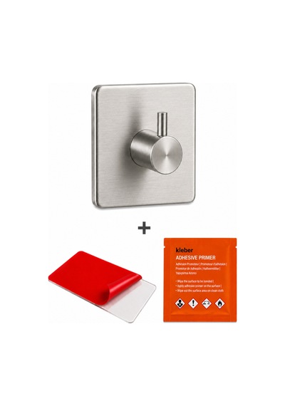 Kare Tekli Modern Banyo Askılık 45 Mm Paslanmaz Çelik Delmeden Yapışkan Montaj Inox