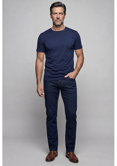 Bisse Lacivert Studio Bi Si Klet Yaka T-shirt Bsts26y26301 E39