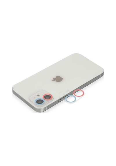İphone 11 Renkli Kamera Lens Koruma Cam - Pembe-mavi