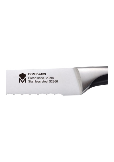 Masterpro Bgmp-4433 Paslanmaz Çelik Ekmek Bıçağı 20 Cm Gri