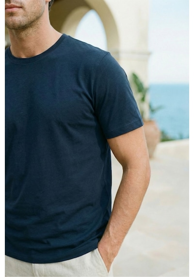 Mero Life Unisex Slim Fit Dar Kesim % 100 Pamuk Yumuşak Dokulu Bisiklet Yaka Lacivert Tişört Mero Life Unisex Slim Fit Dar Kesim % 100 Pamuk Yumuşak Dokulu Bisiklet Yaka Lacivert Tişört
