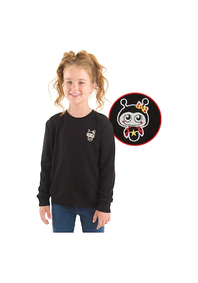 Uğurböceği Kız Çocuk Siyah Sweatshirt