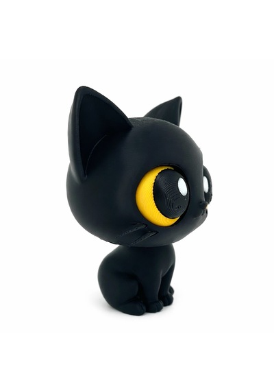 Sevimli Siyah Kedi Figürü 3d Baskı Dekoratif Kedi Heykeli Masaüstü Ev Dekoru 0