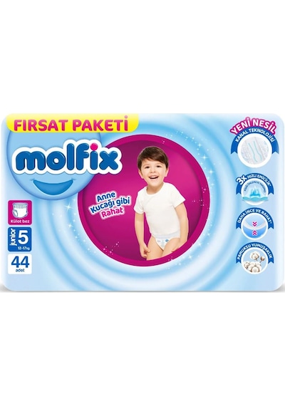 Molfix Külot Bebek Bezi Beden:5 12-17kg Junior 176 Adet Avantaj 4'lü