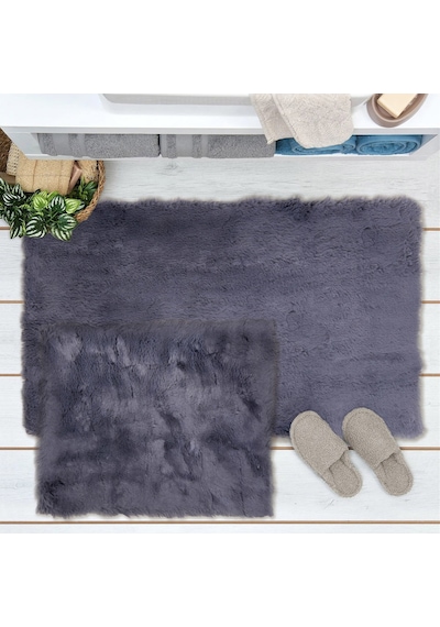 Soft Venüs Post 2'li Klozet Takımı - Antrasit - 60x100 Cm + 50x60 Cm Çok Renkli