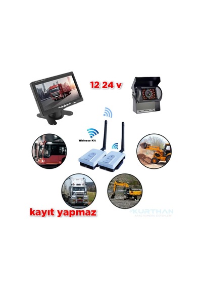 Bus Kamera+7 İnç Monitör+wifi Set 12-24 V Kayıt Yapmaz