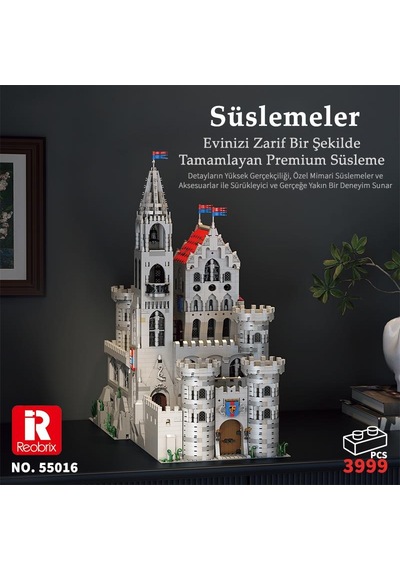 Reobrix 55016 Kral Kalesi Yaratıcı Yapı Blok Seti Building Blocks King's Castle - 3999 Parça