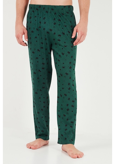 Buratti Desenli Pamuklu Düğmeli Bisiklet Yaka Pijama Takımı Erkek Pijama Takımı 6575002 Yeşil