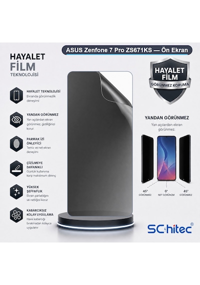 Zenfone 7 Pro Zs671ks Uyumlu Ön Yüzey Hayalet Privacy Hidrojel Ekran Koruyucu 70637201