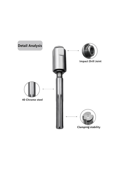 Sds Max - Sds Plus Adaptörü, Matkap Ucu Dönüşüm Aleti Gümüş