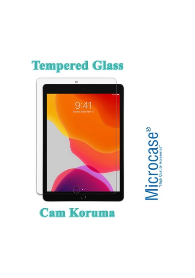 Microcase Apple Uyumlu iPad 7.Nesil 10.2 İnch Tempered Glass Cam Koruma