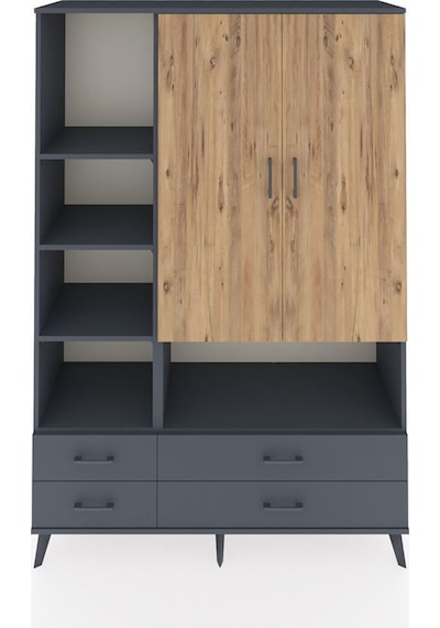 Hyperion Dolap 8 Raflı 4 Çekmeceli 2 Kapaklı 132x44x195 Antrasit-çam/antrasit Atlas Çam/antrasıt - Antrasıt Hyperion Dolap 8 Raflı 4 Çekmeceli 2 Kapaklı 132x44x195 Antrasit-çam/antrasit Atlas Çam/antrasıt - Antrasıt