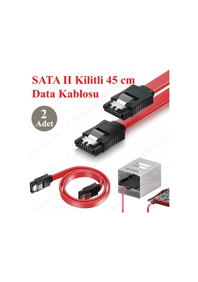 45Cm Hdd Optic Sata I / Ii Kilitli Data Kablo - 2 Adet