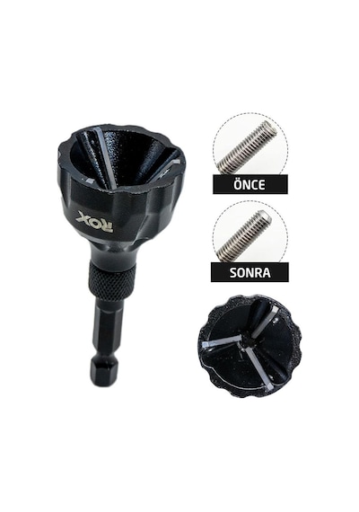Rox 1097 Bits Saplı Matkaba Takılır Çapak Alma Aparatı 3-20 Mm