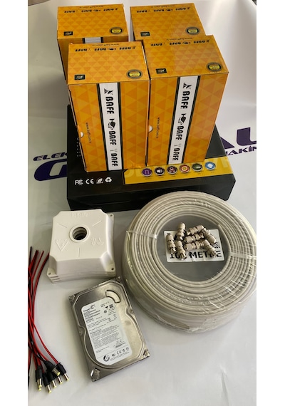 Baff 4'lü Güvenlik Kamerası Seti 2 Mp Metal Kasa Ahd - Cepten İzleme Xmeye Kayıt Cihazı + 500 Gb Hdd + 5a Adaptör + 100 Metre Kablo Full Set Baff 4'lü Güvenlik Kamerası Seti 2 Mp Metal Kasa Ahd - Cepten İzleme Xmeye Kayıt Cihazı + 500 Gb Hdd + 5a Adaptör + 100 Metre Kablo Full Set