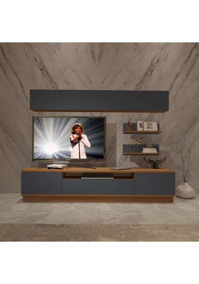 Decoraktiv Trendstyle 5s Mdf Tv Ünitesi Tv Sehpası Ceviz - Antrasit
