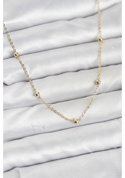 Cm Gold Renk Top Zincirli Kadın Kolye Renk Renk