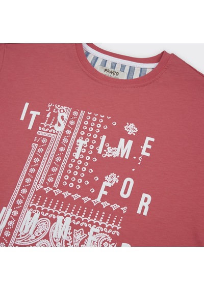 Panço Erkek Çocuk Baskılı T-shirt Nar 2411bk05038-4493 001