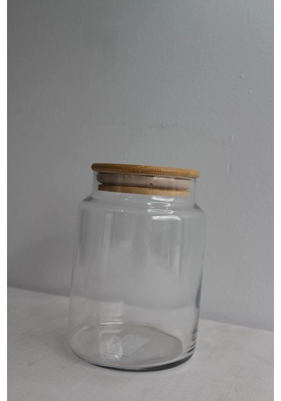 Bambu Kapaklı Cam Kavanoz 800ml Çok Renkli