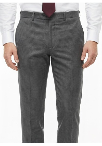 Presto Erkek Slim Fit Armürlü Pantolon Kahve 3186-400 Kahverengi