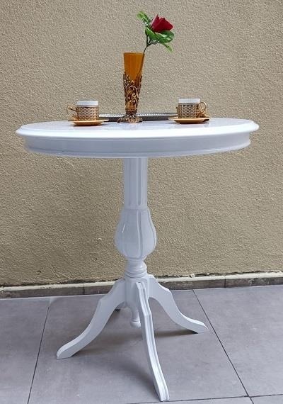 Fiskos Sehpa Eko 90504 Baba 4ayak 65 Cm Hareketli Mdf Tabla Parlak Beyaz El Yapım