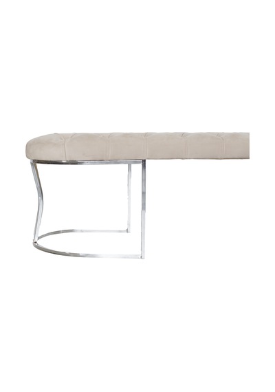 VİEGO SILVER KREM-Kapitoneli Model Puf&Bench&Koltuk-Oturak-Uzun Makyaj Puff-Yatak Odası Ucu&Önü