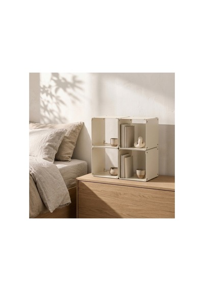 Node 4'lü Modüler Metal Tezgah Üstü Mutfak Rafı Ve Konsol Düzenleyici Stand 33x33 Cm Krem - 943953504 Krem