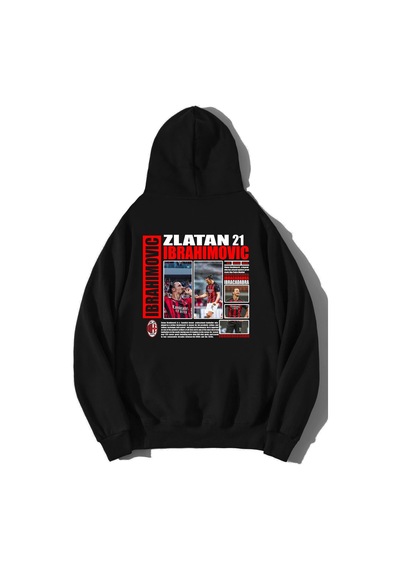 Brz Collection Unisex Oversize Zlatan Ibrahimovic Hoodie Siyah