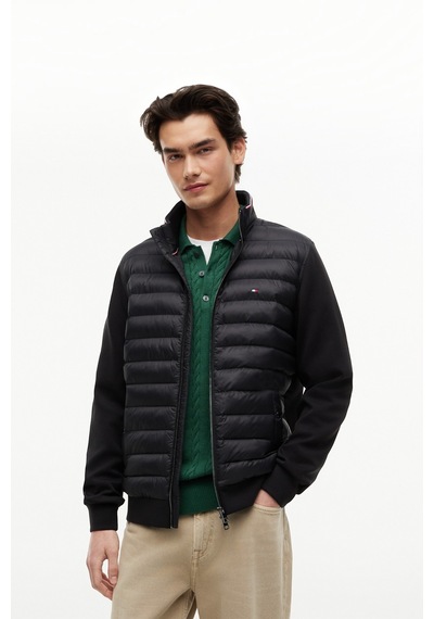 Tommy Hilfiger Mıx Medıa Ess Rwb Stand Collar Erkek Siyah Sweatshirt - Mw0mw41329