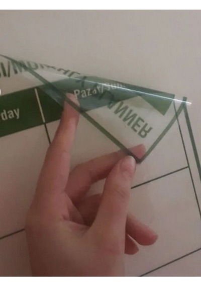 Duvara Kendiliğinden Manyetik Yapışan Aylık Program Planlayıcı Takvim 85 X 56 Cm Şeffaf
