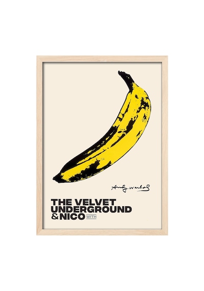 Banana Ahşap Çerçeveli Poster, Dekoratif Sanatsal Duvar Tablosu