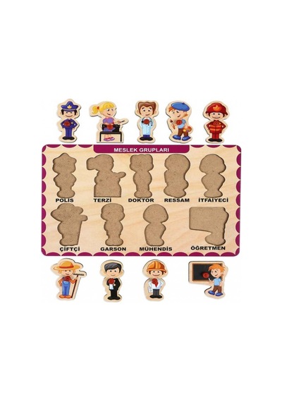 Ahşap Tutmalı Puzzle Meslek Grupları