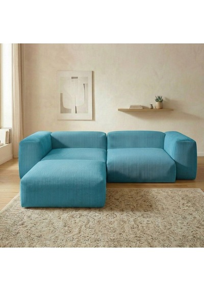 Relax Köşe Koltuk Takımı Sünger Koltuk Kanepe Divan İndigo