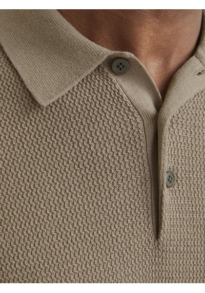 Jack & Jones Jprcccooper Knıt Polo Ss Sn Greige Renkli
