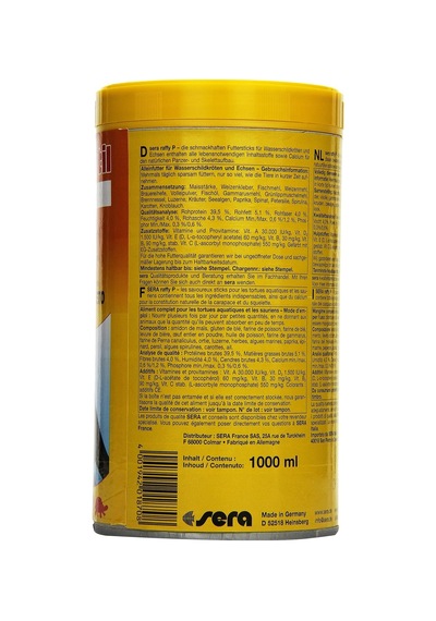 Sera Raffy P Kaplumbağa Yemi 1000 Ml 250 Gr