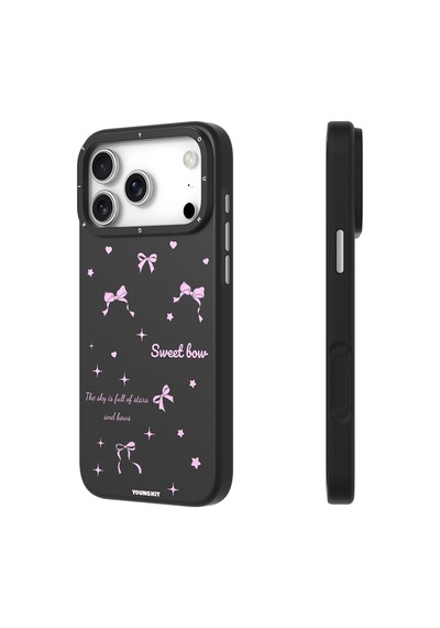 Apple Uyumlu iPhone 17 Pro Max  Kılıf M-safe Şarj Özellikli Airbagli Youngkit Sweathart Serisi Kapak Siyah Siyah