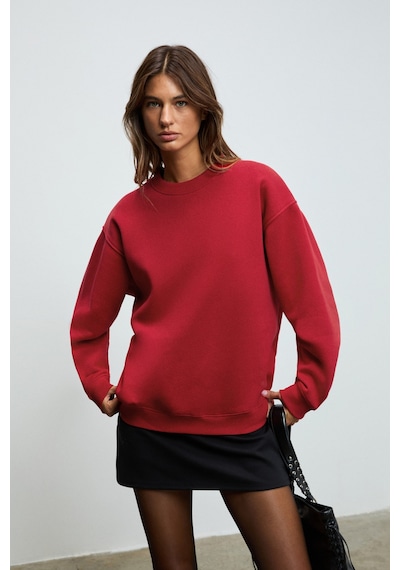 Grımelange Karıus Kadın Organik Pamuklu İçi Polarlı Oversize Yuvarlak Yakalı Bordo Sweatshirt Bordo Grımelange Karıus Kadın Organik Pamuklu İçi Polarlı Oversize Yuvarlak Yakalı Bordo Sweatshirt Bordo