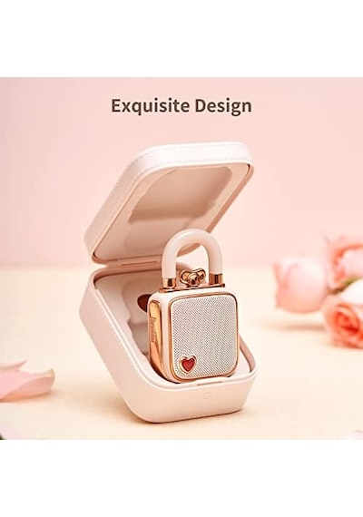 Divoom Love-lock Bluetooth Hoparlör, Küçük Taşınabilir Müzik Kutusu, Kablosuz Stereo Eşleştirme, Retro Ses Kutusu, Sevimli Masaüstü Dekorasyonu, Kızlar İçin, Pembe