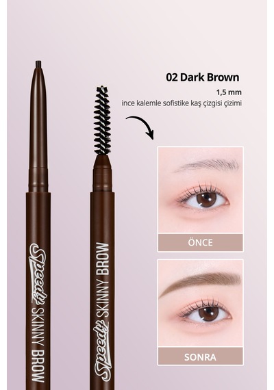 Peripera Speedy Skinny Brow 2 Dark Brown