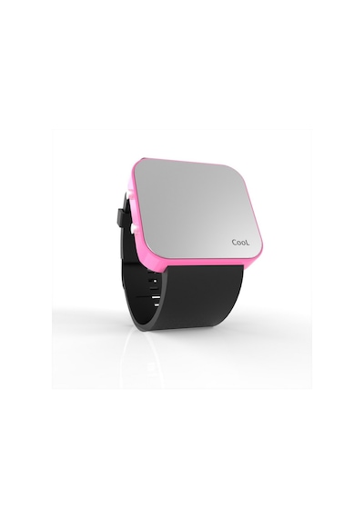 Cool Watch Saat - Pembe Led Kasa - Siyah Kayış Unisex