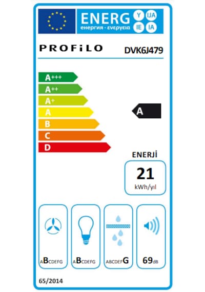 Profilo DVK6J479 Eğimli Duvar Tipi Davlumbaz