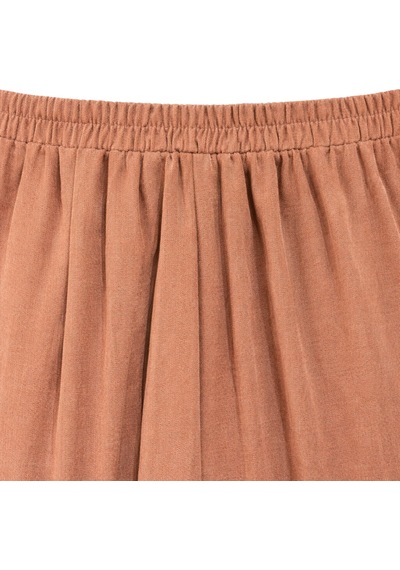 Mixray 4774 Kadın Bol Paça Pileli Pantalon Açık Kahve Açık Kahverengi
