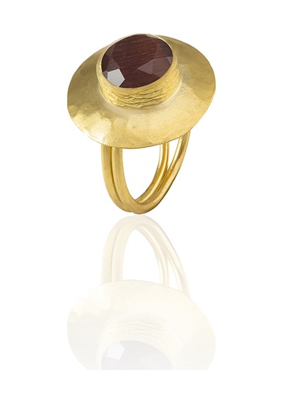 Kadir Jewellery 22 Ayar Altın Kaplama Zirkon Taşlı Kadın Vintage Yüzük Kuru Erik